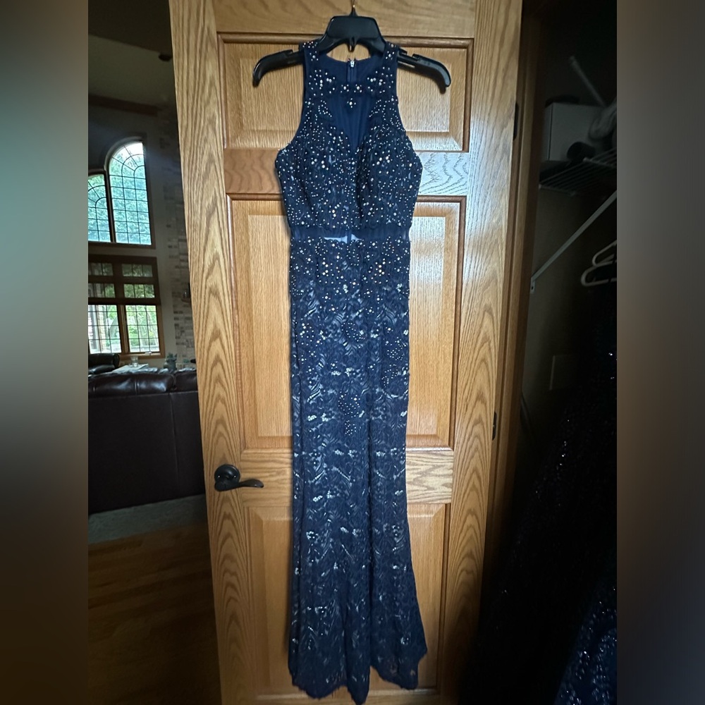 Anny Lee floor length navy gown